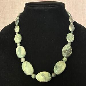 Jay King Marked DRT 925 Sterling Silver Gray Jasper Statement Necklace